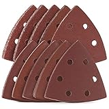 Navaris 100x Klett Delta Schleifpapier für Dreieckschleifer - 40-400 Körnung - 93 x 93 x 93mm - Dreieck Schleifblatt Set für Deltaschleifer