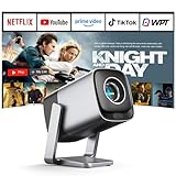 Smart Beamer 4K, Kompatibel mit Netflix & 28000L TOF-Autofokus/Trapezkorrektur, XuanPad Beamer mit WiFi6 & Bluetooth, 210° Drehbarer Heimkino/Outdoor Projektor für Handy/PC