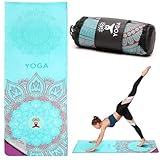 RANJIMA Yogamatten Handtuch, rutschfest Yoga Handtuch Auflage für Yogamatte Matte Decke oder Fitness Zubehör Saugfähig Schnelltrocknend Yogatuch für Pilates Hot Yoga Gym, 185×65cm