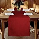 YUNSHANGHE Tischläufer Wasserdichter 40 x 180 cm, Rot Tischläufer Leinenoptik Abwaschbar, Modern Fleckenabweisend Tischläufer, Perfekt für Esszimmer Party Feiertag Dekoration