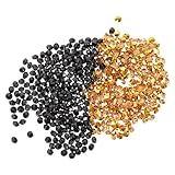 JEWEDECO 2er Pack Acryl Diamanten Gold Schwarz Spitzrückige Fake Gems für Hochzeitsdeko Tischstreu Streudeko Kristalle Strasssteine pro Packung Vasen Kosmetikbox Dekoration