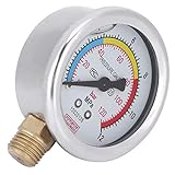 Jeffergarden Manometer Ölgetauchtes Manometer, Zeigermanometer Passend für Pumpenmanometer DN8 Landwirtschaftsbedarf