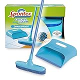Spontex Catch & Clean Set aus Gummibesen und Kehrblech für den Innenbereich - Set aus Gummibesen und Kehrblech zur Entfernung von Haaren - Gummibesen zur Reinigung aller Oberflächen