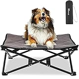 KingCamp Erhöhtes Hundebett Hundeliege Haustierbett Haustierliege Atmungsaktivem Mesh & Wildledermatte & Rutschfesten Füßen für Reisen Garten Outdoor Indoor (XL)