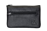 Lederprinz® | XXL Schlüsselmäppchen Schwarz 2 Fächer | echt Leder Schlüsseltasche Damen und Herren | Schlüsseletui 3 Jahre erweiterte Garantie | Nappa Leder | Handarbeit
