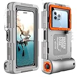 ShellBox wasserdichte Handyhülle Unterwasser Wasserfeste Handy Wasserschutzhülle Handytasche Wasserdicht Schwimmen Baden Compatible für iPhone 16 15 14 13 12 Pro Max Samsung S24 S23 A35 A55 A25 A15