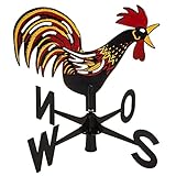 SIDCO Wetterhahn Wetterfahne Windrad Windspiel Hahn Garten Deko Gartenstecker