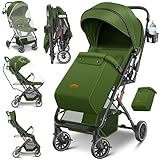 KIDIZ® Kinderwagen Kinderbuggy klappbar Liegebuggy Sportwagen Faltbar 360° Räder 5-Punkt Gurt Inkl. Fußsack, Getränkehalter, Regenabdeckung & Moskitonetz verstellbare Rückenlehne & Sonnenverdeck