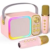 Cozymeow Karaoke Maschine Kinder mit 2 Mikrofonen, Karaoke Anlage mit 7 Stimmeffekten und LED Lichteffekt, Karaoke Set Kinder, Karaoke Box Geschenke für Alter 3-12 Kinder, Jungen, Mädchen, Party