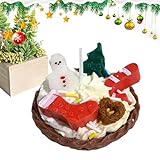XIAOXIAOYU Weihnachtskerzen, Weihnachtsduftkerzen – Winter-Teelicht in Eierkuchenform – Soja-Duftkerzen für Zuhause, 7 x 7 cm/2,76 x 2,76 Zoll,