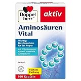 Doppelherz Aminosäuren Vital - 12 Eiweiß-Bausteine, darunter alle 9 essentiellen Aminosäuren, für Sportler und körperlich Aktive - 100 Kapseln