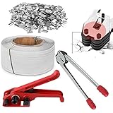 Manuelles Umreifungsset, Verpackungs-Umreifungsband-Set, 1/2 Zoll x 3937, Polyethylen, PET, Poly-Paletten-Umreifungsset, Stahl, manuelles Umreifungswerkzeug-Set, inklusive Spannwerkzeug, Versie