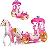 Puppen Kutsche mit Pferd Verschiedene Artikel frei wählbar passend für Barbie Puppen - Steffi Love - LOL Surprise Spielzeug Puppe - Prinzessin Pferdekut..