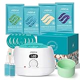 Waxing Set Wachs Professionelles, Wax Maschine mit 400g Wach Perlen, 1 Silikonschale, 2 Flaschen Behandlungsöl für entspannte Haut und wirksame Haarentfernung durch Wachsen Wachswärmer