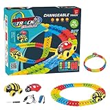 Rennbahn-Spielzeugauto, Spielzeugauto-Strecken flexibel - Leuchtende Autoschienen für Kinder | Bauspielzeug Kinderspielzeug Autostrecke Spielzeugauto Speedway Flexibel für Mädchen Geburtstag