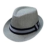 Prevently Männer und Frauen Retro-Jazz-Hut Soild britischer Sonnenhut Reise-Sonnenhut Australische Hüte Für Männer