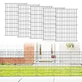 Thealyn Gartenzaun, 5 Paneele, rostfreies Metall, für Hunde, Haustiere, Tierbarriere, Gartenzaun, Bordüre für Hof, Terrasse, Blumenbeet, 101 cm H x 71 cm B (5 Paneele, Länge 3,5 m)