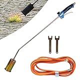 Z.M.C Unkrautbrenner Abflammgerät 1850°C, Ø60mm Hochleistungsbrenner, 69kW, 90cm Rohrlänge, 5m Schlauch, ergonomischer Griff, Unkrautvernichter für Garten, Dach, Holz & Werkstatt inkl. Zubehör