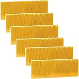 HZZON 6 Stück Rückstrahler Selbstklebend 148 x 48mm Rückstrahler Katzenauge Orange Rechteckig Seitenstrahler Katzenauge Reflektor Reflektor Selbstklebend für Anhänger Traktor Motorrad Zaunpfosten