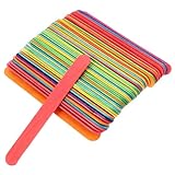LALAFINA 50 Stück Bunte Jumbo Eisstiele Breite Dicke Bastelstäbe für Selbstgemacht Bastelbedarf und Familienprojekte