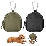 TIESOME 2 Stück Leckerlibeutel für Hunde, Hundeleckerli Tasche, Futterbeutel mit Reißverschluss für Hundetraining Kleine Leckerlibeutel für Hunde mit Karabiner für Reisen Spaziergang Haustiere