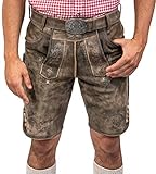Herren Lederhose Jakob aus der Meisterstück Serie von Schöneberger Trachten - Trachtenlederhose inkl. Trachtengürtel Jakob (46, Braun)