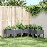 Xichuzi Pflanzkasten mit Beinen Grau 160x120x42 cm PP, Pflanzkübel Mit Rankgitter, Blumenkasten Mit Rankgitter, Spalier, Pflanzkasten, Pflanzgefäß - 367906