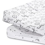 Beberoad 2er Pack Stubenwagen Bezug 81x46x15cm, Baby Matratzenschoner Spannbettlaken, Kinderwagen Matratzenbezug, Baby Spannbetttuch Stubenwagen, Spannbettlaken für Kinderbetten aus 100% Baumwolle