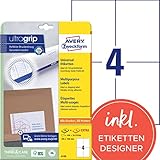 AVERY Zweckform 6120 Universal Etiketten (100 plus 20 Klebeetiketten extra, 105x148mm auf A4, Papier matt, bedruckbare Versandetiketten, selbstklebende Versandaufkleber mit ultragrip) 30 Blatt, weiß
