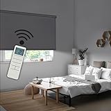 STOR PLANET Motorisiertes Verdunkelungsrollo Night, Innenrollo für Fenster und Türen, Verdunkelungsvorhänge mit Blackout-Stoff, Verdunkelungsrollo für Schlafzimmer, Wohnzimmer, Nachtgrau, 200 x 250 cm