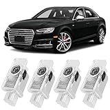 4 Stück Autotür Licht Projektor Logo Audi Türbeleuchtung für A1/A3/A4/A5/A6/A7/A8/Q2/Q3/Q5/Q7/Q8/TT/R8, Türprojektoren Einstiegsbeleuchtung Unterbodenbeleuchtung Auto Zubehör