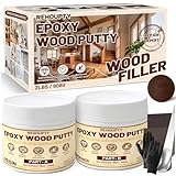 Epoxidharz Holzfüllstoff Set, 908g Braun Zweikomponenten Holzkitt - Holzspachtelmasse für die Reparatur Innen & Außenmöbeln, Reparaturspachtel für Reparatur Metall, Keramik, Kunststoff, Fliesen