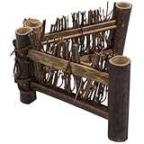 JOINPAYA Handgefertigter Bambus Kleiner Sichtschutz Geflochtener Gartenzaun Kleiner Dekorativer Bambuszaun für Terrasse und Bonsai Mikrolandschaft