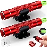 smosun Verbessert Gurtschneider Notfallhammer Mini, 2 In 1 Safety Nothammer Auto mit Gurtschneider, Tragbarer Sicherheitshammer Fensterbrecher, Glasbrecher, Autoscheiben Zerstörer (2 Rot)