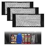 Mauepersu 4 Stück Starke Elastizität Netz Kofferraum Netztasche Auto, 40x25cm Gepäcknetz Erstreckt,Elastischer Rand hält Lasten Fester, Kfz Aufbewahrungsnetz Universal,für universal Auto/SUV aus Nylon