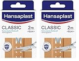 Hansaplast Classic Pflaster (2 m x 6 cm), zuschneidbare Wundpflaster mit extra starker Klebkraft & Bacteria Shield, flexibles und atmungsaktives Verbandsmaterial (Packung mit 2)