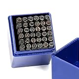 FreeTec 36 Stück Schlagzahlen Set, 3mm Zahlen und Buchstaben Punch Set, Schlagbuchstaben Schlagzahlen Satz, A-Z & 0-9 Schlagstempel Satz für Leder Holz Metall Kunststoff DIY