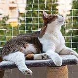 Moreall Katzennetz für Balkon, Katzennetz 2x3m, Dickes Verstärktes Nylon Schutznetz für Katzen, Bissfest Reißfest，Zum Schutz von Balkonen, Fenster und Terrasse (Transparentes)