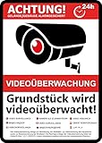 Videoüberwachung - Aufkleber XXL 42x58 International - Sticker Einbruchschutz Kameraüberwachung Warnschild - Hinweisschild selbstklebend Premium Qualität - 1x 42 x 58 cm - pp2