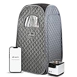 WillowyBe Tragbare Dampfsauna Für Zuhause 1 Person, Mobile Dampfsauna SPA, Mini Sauna Mit Bluetooth Und Infrarot Fernbedienung, Outdoor Sauna