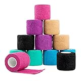 Zusan Selbstklebender Verband 12 STK, 5x4,5m- Vliesstoff Selbsthaftende Bandage in 6 Atmungsaktiv & Wasserdicht - Ideal für Hand- & Knöchelverstauchungen und Schwellungen