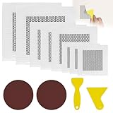TAIHOBO 12 Stück Aluminium Wand Reparatur Patch Selbstklebend Set, 2/4/6 Zoll Gipskartonplatten Trockenbau Reparatur, mit Schleifpapier und Schaber, Wand Reparatur Weiß zur Reparatur Rissen Löchern