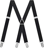 SWKJ Hosenträger Herren, X-Form, mit starken Metall-Clips, robuste Hosenträger, Einstellbar und Elastische Einheitsgröße für Damen und Herren