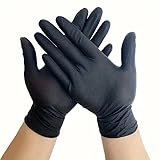 PBHOVIITG 10/50 stücke 8Mil Schwarz Nitril Handschuhe Einweg Heavy Duty Industrielle Auto Mechaniker Mit Diamant Textur Latex Freies Tattoo(Diamond Black 10PCS,M)
