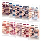 Zasjon nagelfolie selbstklebend, 140 stück 10 blatt nagel folien set nagellack aufkleber glitzer nagelkunst sticker nagellack selbstklebend nagel aufkleber bunt für frauen mädchen DIY nagelkunst