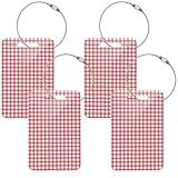 Acryl Kofferanhänger Flughafen Gepäcketiketten Set 2 Rucksackanhänger Gepäckanhänger Gingham Red Buffalo Plaid Tartan Check Scotland