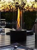Firell Bioethanol Tischkamin mit [Tornado-Flamme] aus massivem Beton- Ethanol Tischfeuer Indoor & Outdoor | Feuersäule wärmend mit 2h Brenndauer | Tisch Kamin Feuer Wohnzimmer Terrasse Garten Balkon