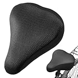Fahrradsattel Überzug, Fahrrad Sattelbezug 23x20 cm, Sattelüberzug Gepolstert Aus Schwamm, Universelles Fahrradsitzkissen, Weich Atmungsaktiver für Meisten Fahrräder Wie Rennrad, Mountainbike (Black)
