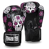 Boxhandschuhe Damen Kickboxen Frauen Box Handschuhe Punchinghandschuhe 8 10 12 14 oz Kickboxhandschuhe Handschuh für Boxen Training Kampfsport Sandsack MMA Sparring (10oz, Schwarz)