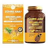 Zühre Ana Bromelain Kapseln-1250 mg 60 Kapseln – resistent gegen Magen, Darm – Hohe Dosis Bromelain gewonnen aus natürlichem Ananasextrakt